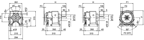Чертеж 5.1 Мотор-редукторы MNHL 50